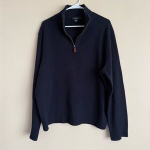 J. Crew Navy Half-Zip Sweater